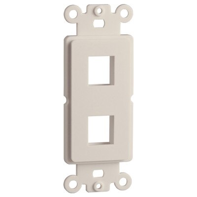 DataComm Keystone Decorator Strap, 2-Port, Light Almond